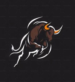 Angreifender Stier